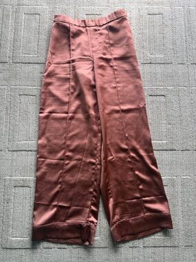 Victoria's Secret Satin Elastic Waist Pants in Burnt Copper